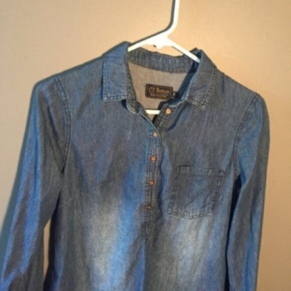 Ci Sono Tunic Dress Denim Chambray - Picture 4 of 8